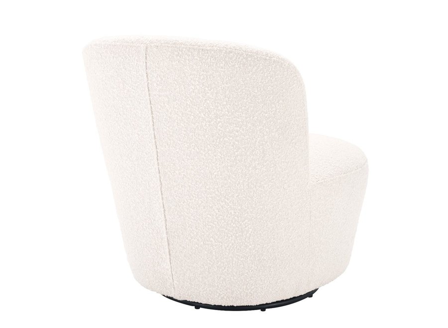 Fauteuil Pivotant 'Doria' - Bouclé cream