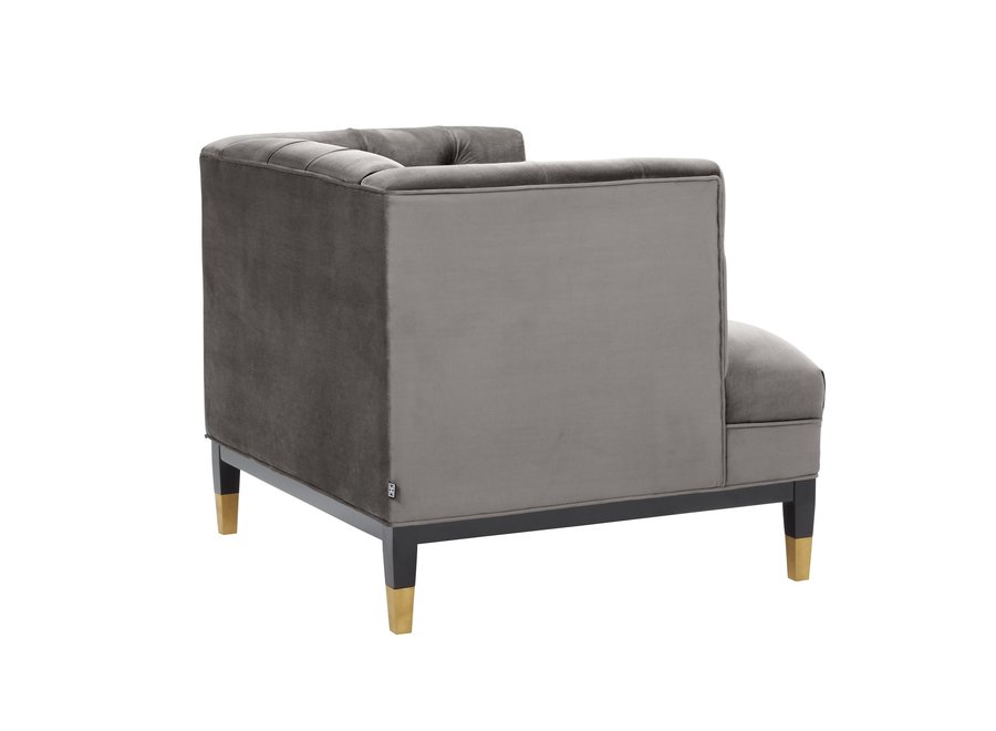 Fauteuil Castelle - Roche porpoise grey velvet