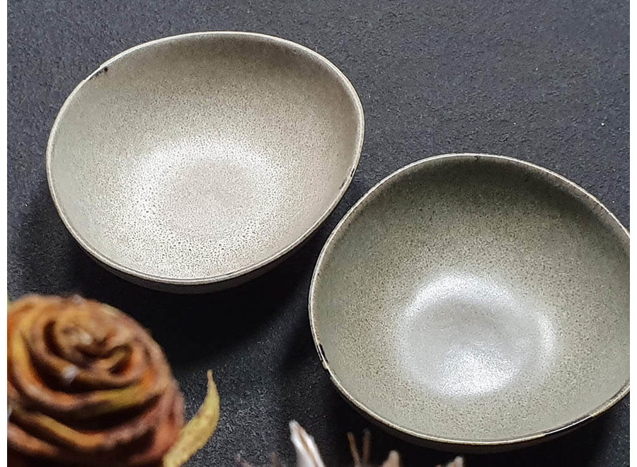 Breakfast bowl 'Mame' Oyster - set of 2