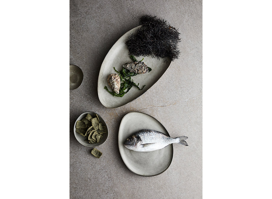Dinner plate 'Mame' Oyster - set of 2