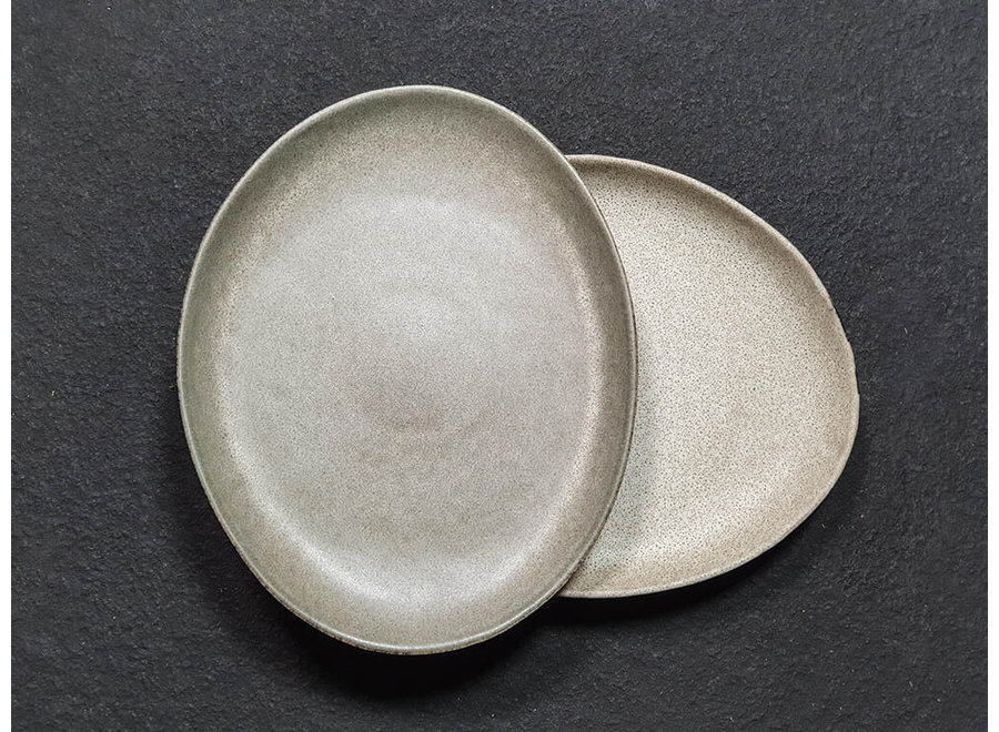 Dinner plate 'Mame' Oyster - set of 2