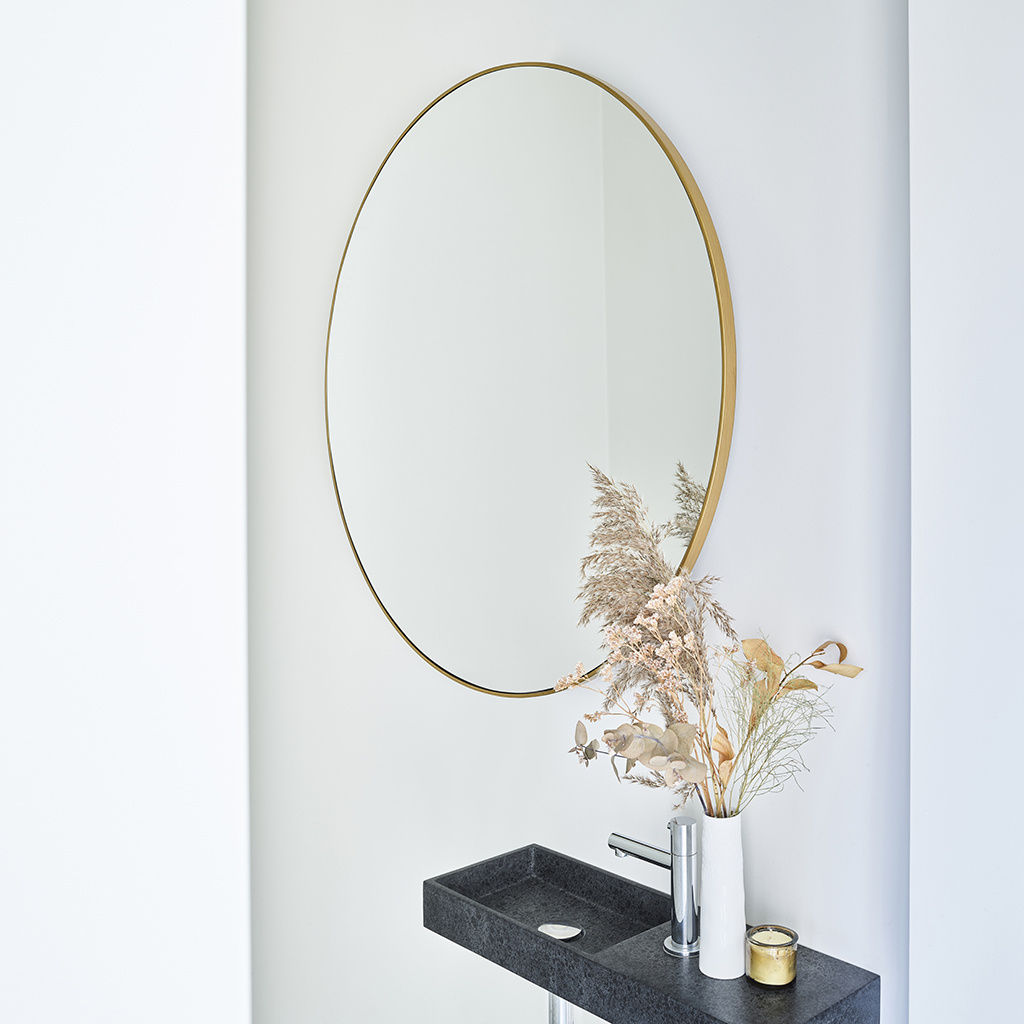 Spiegel mit Haken Rund Bronze 70cm, Emko