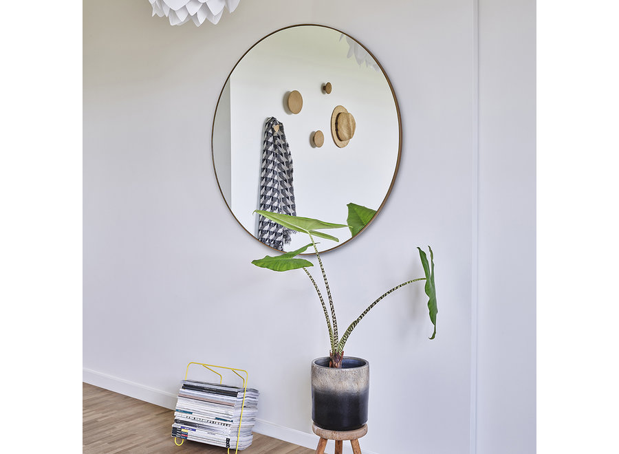 round mirror 'Hoop' Bronze L - Wilhelmina Designs