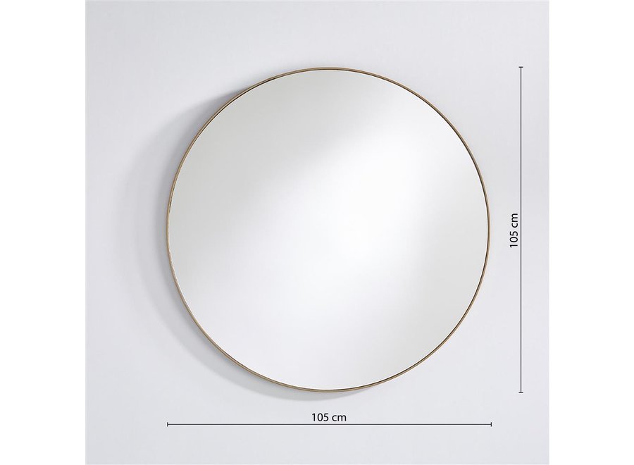 Round Mirror Hoop Bronze L, Large Mirror Dimensions