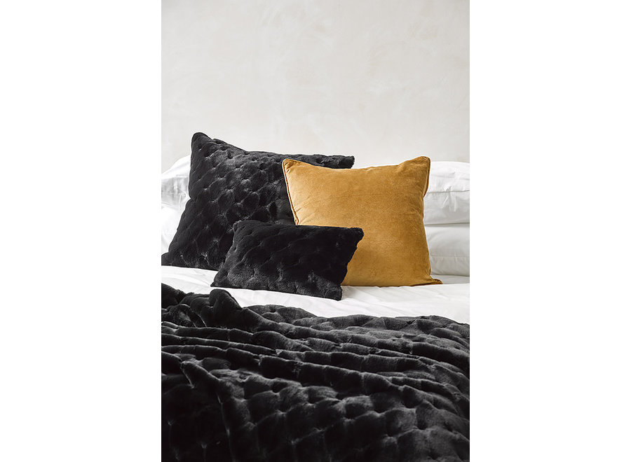 Coussin Fourrure 'Valentina' Black