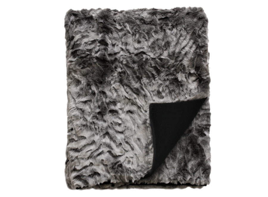 Fur plaid 'Pewter Chinchilla'