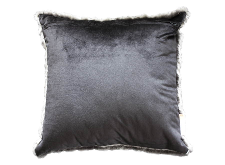 Coussin fourrure 'Pewter Chincilla'