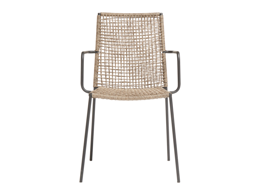 Garden chair Riva - walnut / black - charcoal