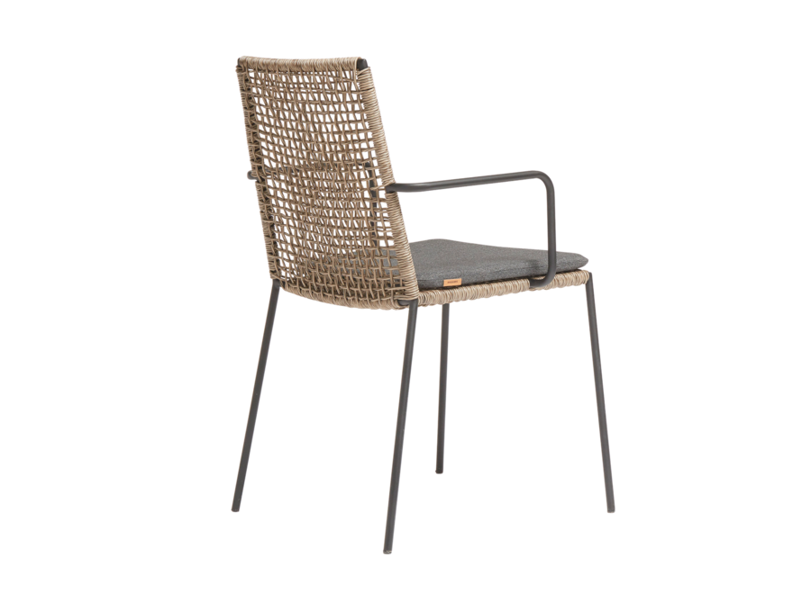 Garden chair Riva - walnut / black - charcoal