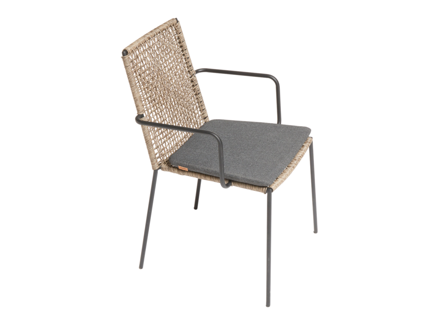 Chaise de jardin Riva - noyer / noir - charbon