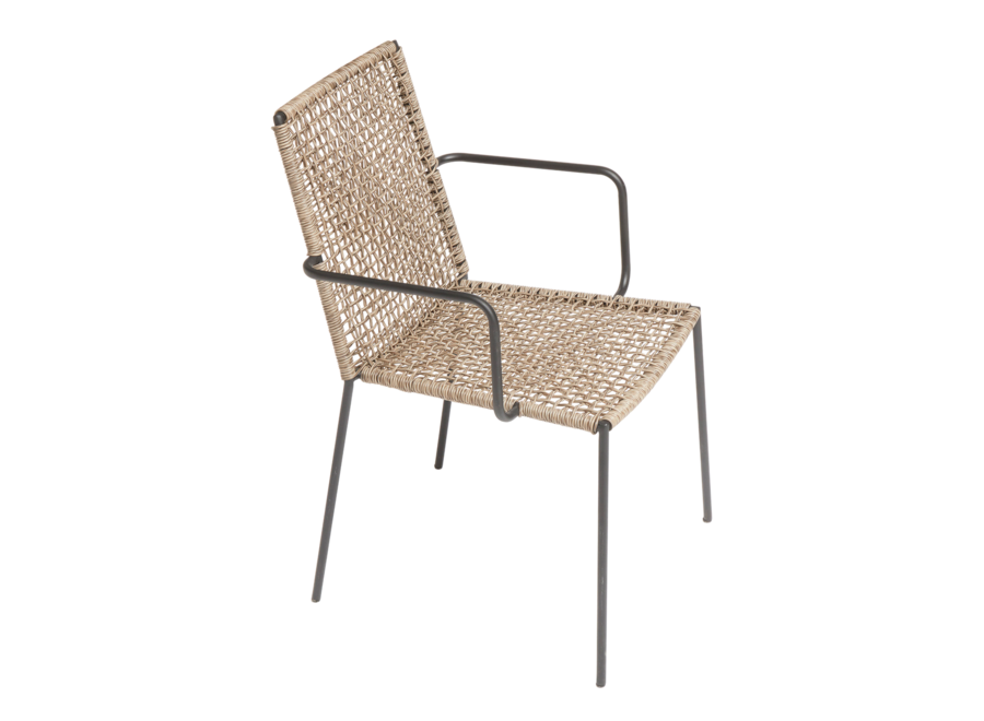 Garden chair Riva - walnut / black - charcoal