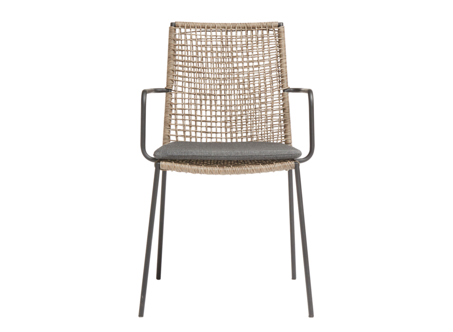 Garden chair Riva - walnut / black - charcoal