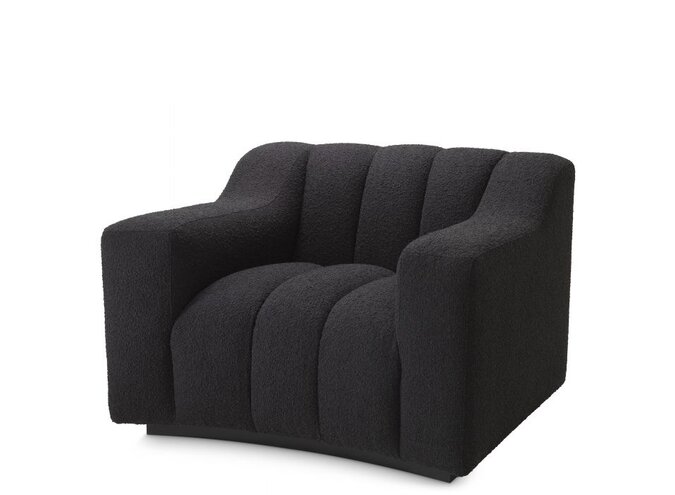 Armchair Kelly - Bouclé black