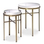 Side table 'Hoxton' - Set of 2 - Brass/Clear Glass