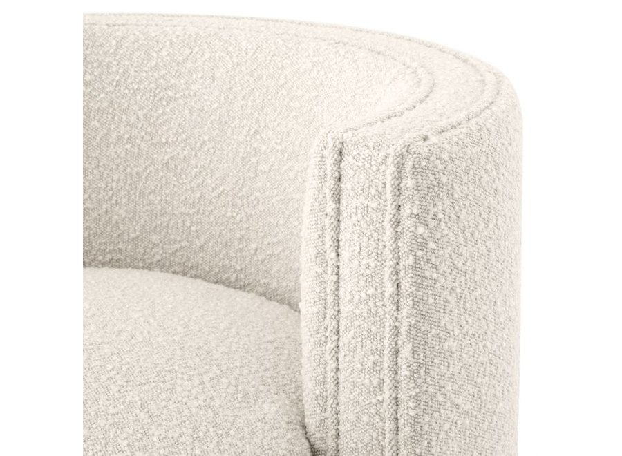 Swivel chair 'Amanda'  - Bouclé cream