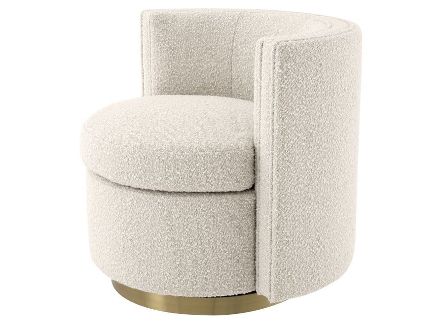 Swivel chair 'Amanda'  - Bouclé cream