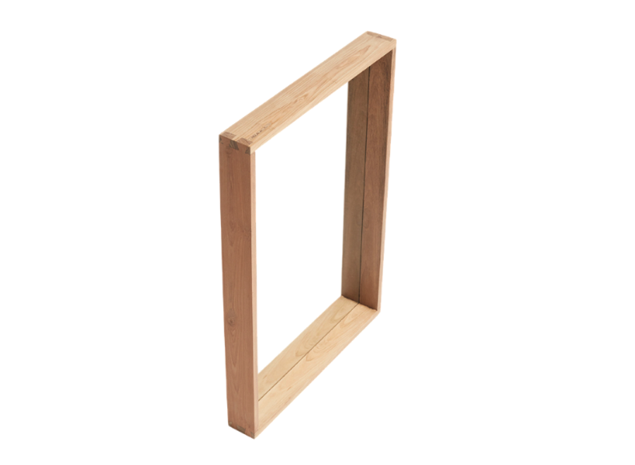 Wall mirror 'Soul', rectangular teak frame