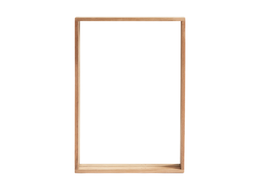 Wall mirror 'Soul', rectangular teak frame