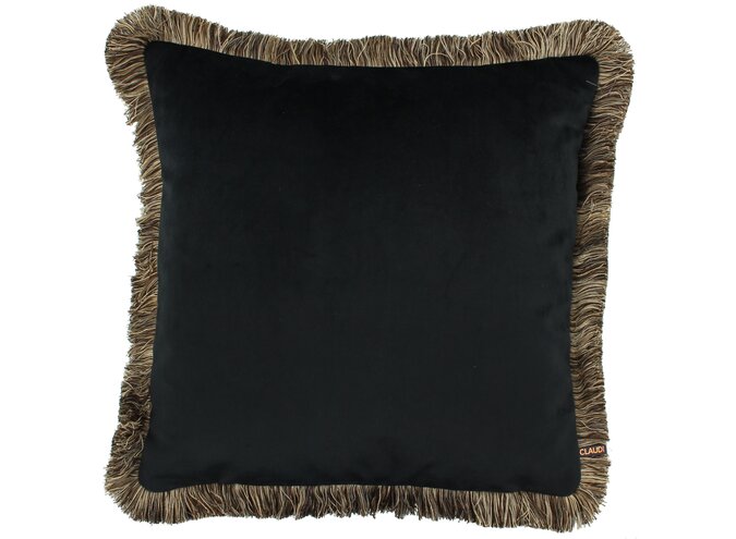 Coussin Astrid Black + Fringe Bronze