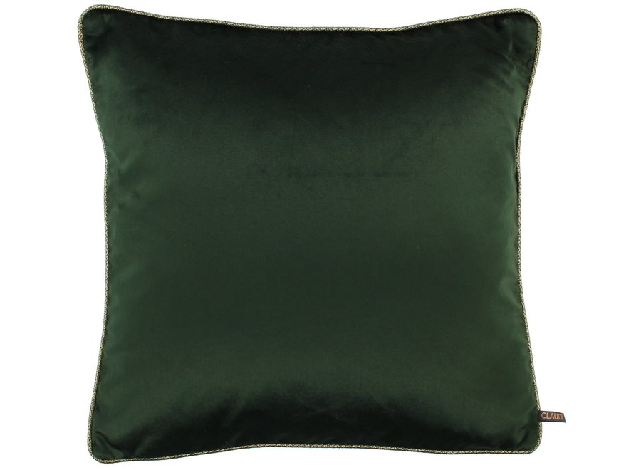 Decorative cushion Astrid Dark Green + Piping Gold