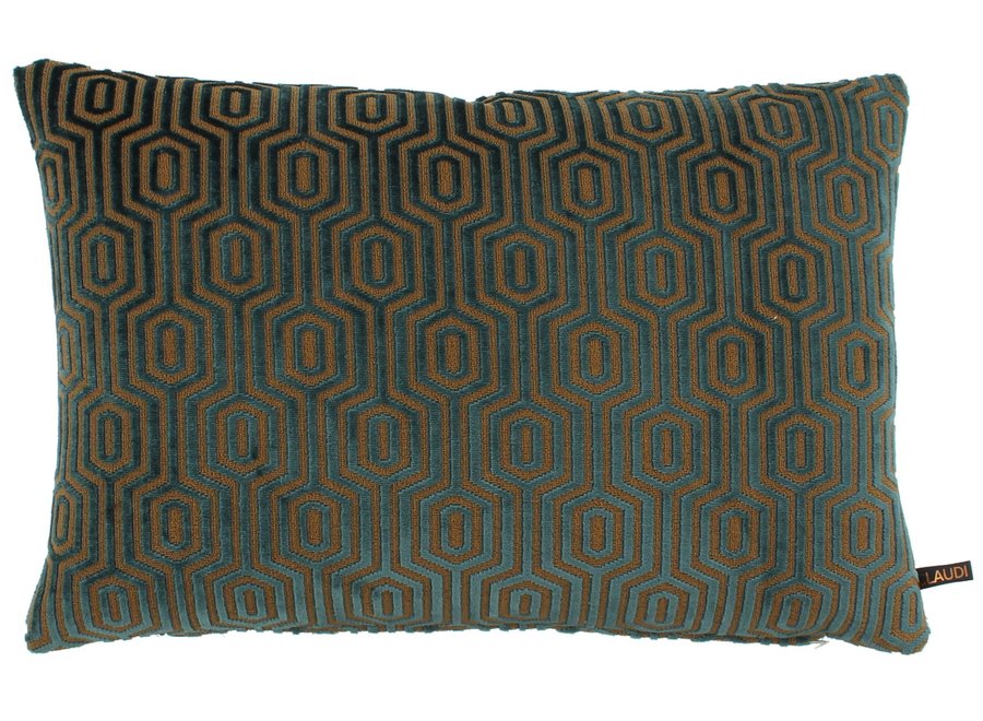 Decorative pillow Oysele Petrol/Copper