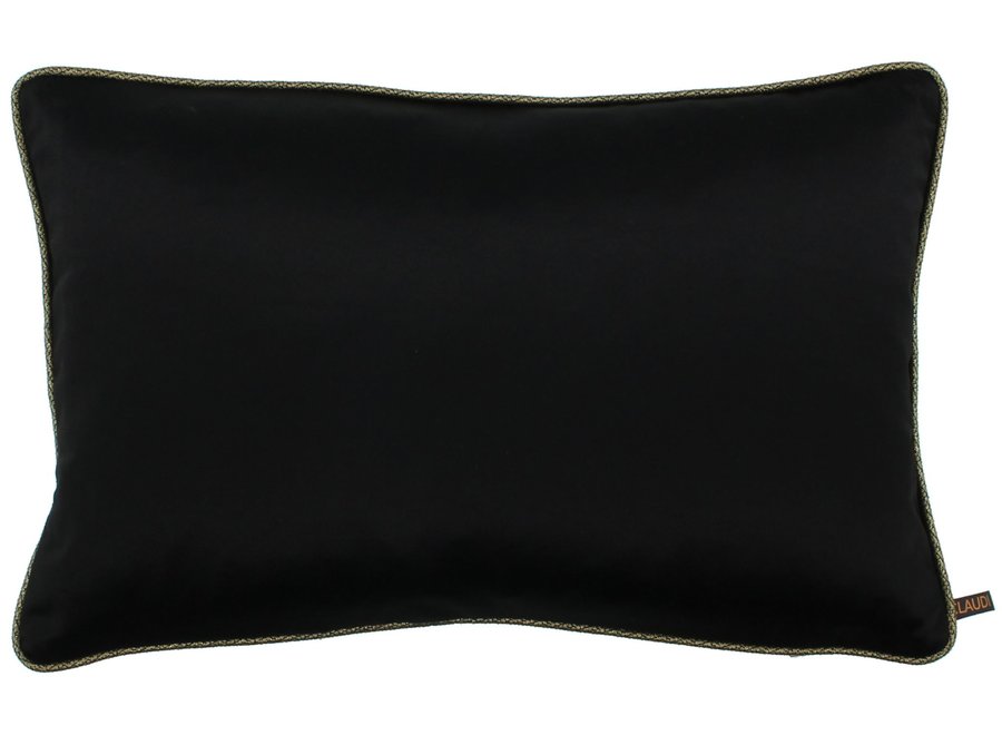 Decorative cushion Dafne Black + Piping Gold