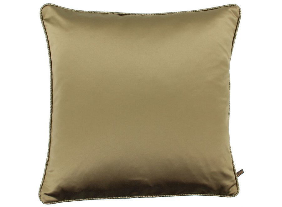 Coussin décoratif Dafne Dark Gold 922 + Piping Diamante Gold