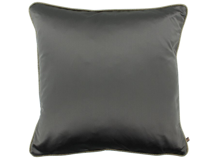 Coussin décoratif Dafne Dark Taupe + Piping Diamante Gold