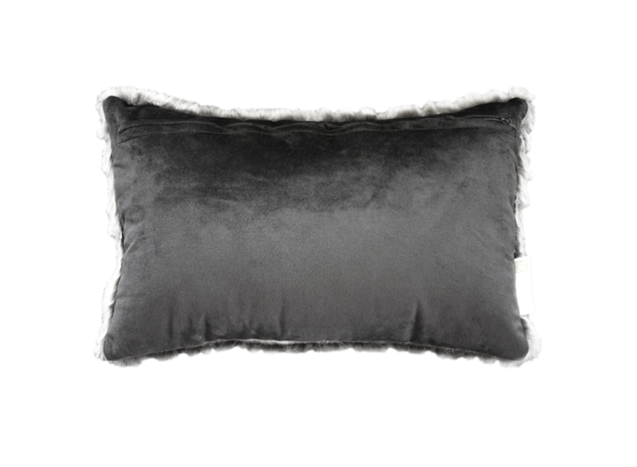 Coussin fourrure 'Pewter Chincilla'