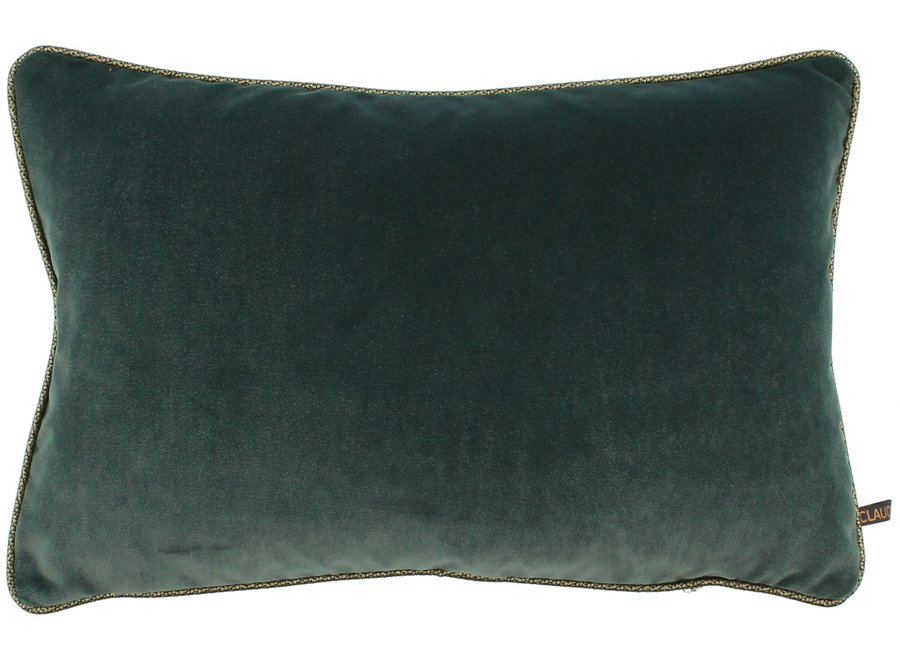 Decorative pillow Rosana Dark Mint + Piping Diamante Gold