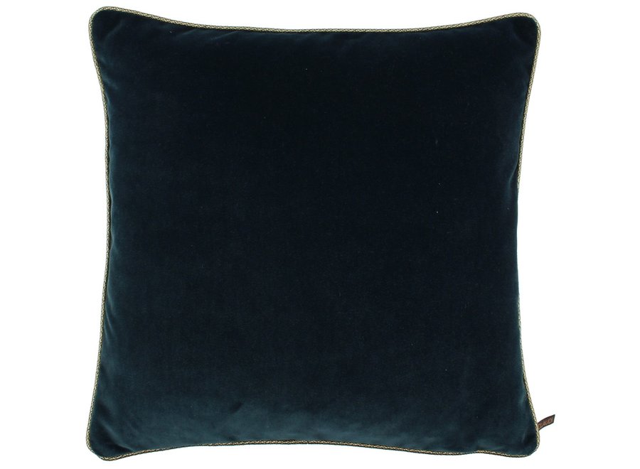 Coussin Rosana Petrol + Piping Diamante Gold