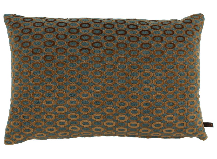 Decorative pillow Yent Petrol/Copper