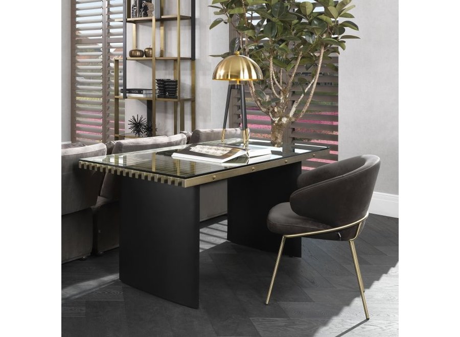 Esszimmerstuhl 'Kinley' - Savona dark grey velvet