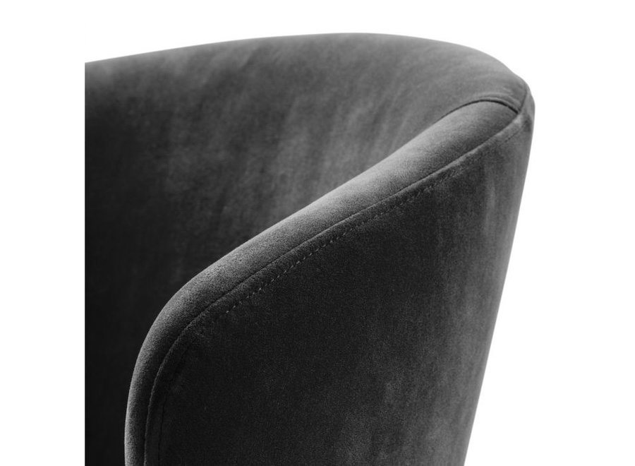 Chaise de salle à manger 'Kinley' - Savona dark grey velvet