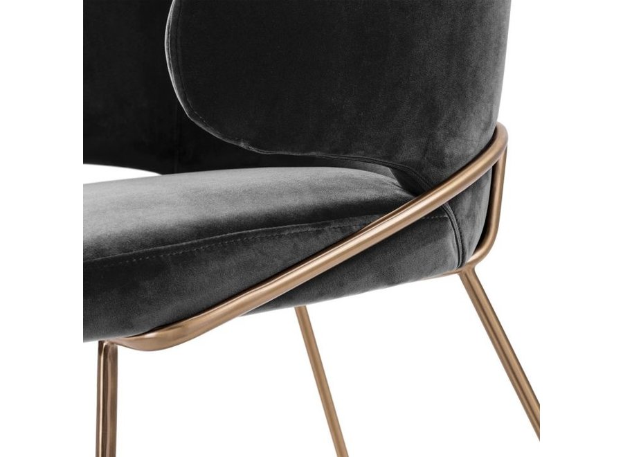 Dining Chair 'Kinley' - Savona dark grey velvet