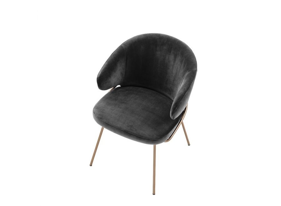 Dining Chair 'Kinley' - Savona dark grey velvet