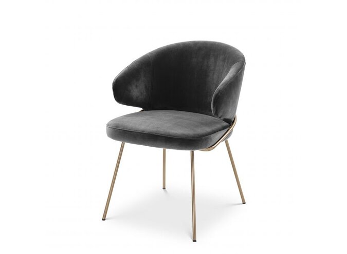 Dining Chair Kinley - Savona dark grey velvet