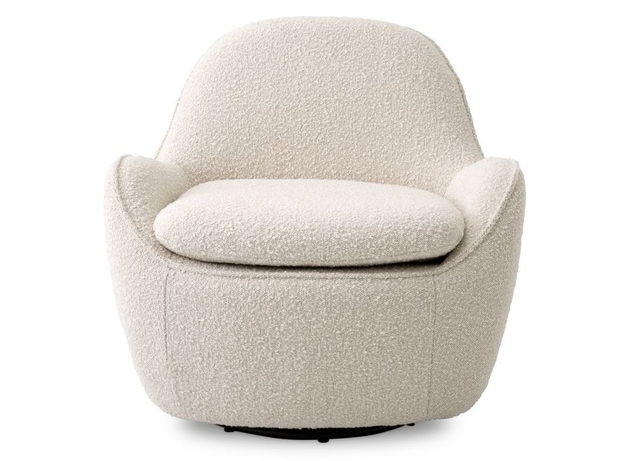 Fauteuil pivotant 'Cupido' - Bouclé cream