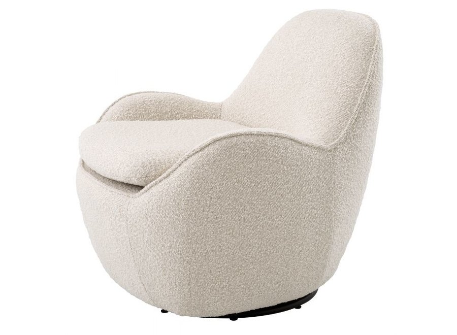 Fauteuil pivotant 'Cupido' - Bouclé cream