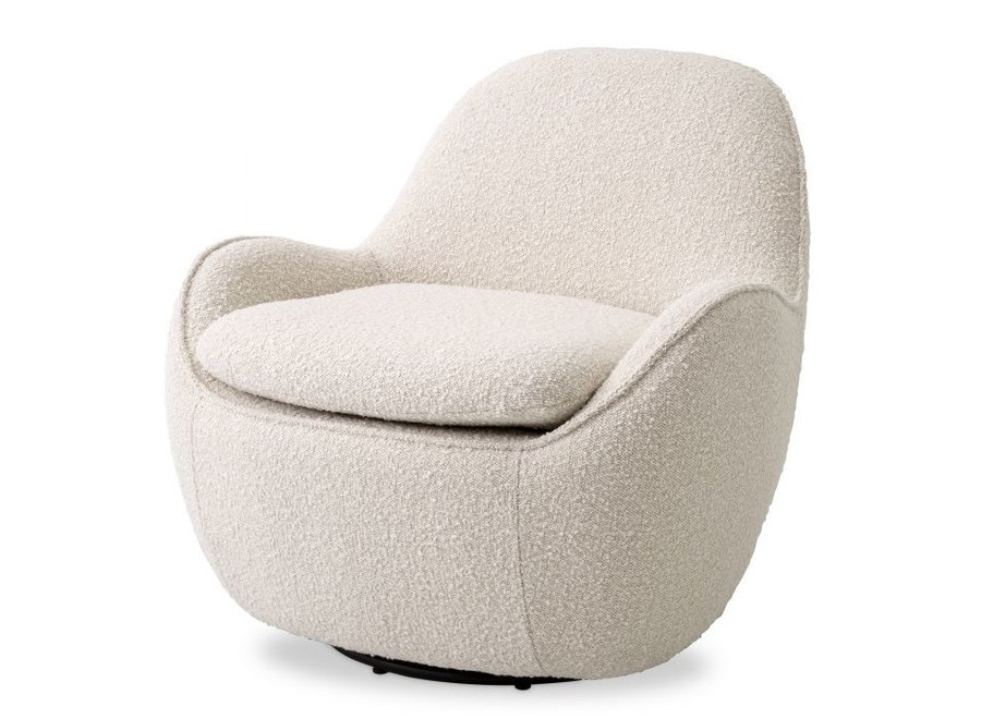 Fauteuil pivotant 'Cupido' - Bouclé cream