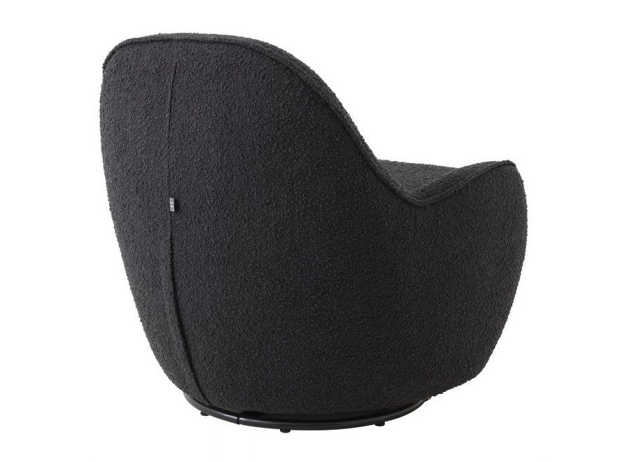 Fauteuil pivotant 'Cupido' - Bouclé black