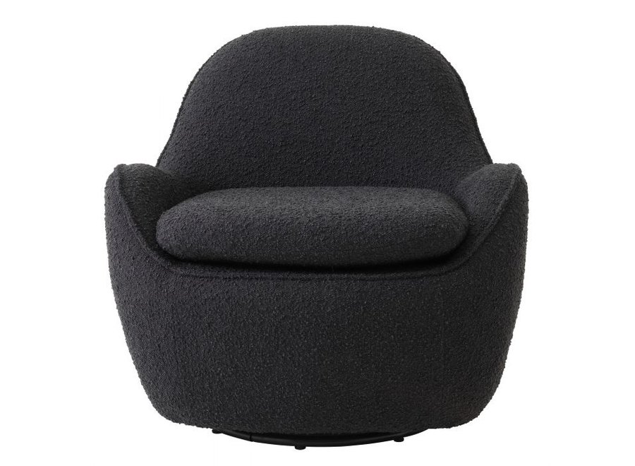 Fauteuil pivotant 'Cupido' - Bouclé black