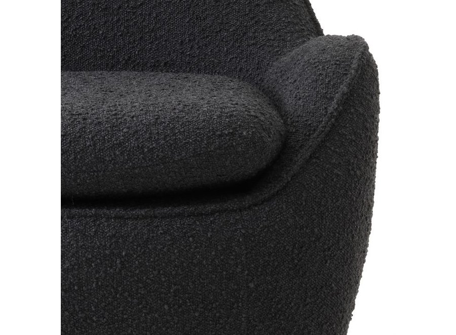 Swivel chair 'Cupido' - Bouclé black