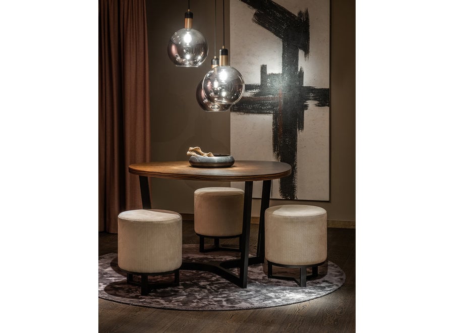 Dining table 'Java' - Macassar Wood Brown - S