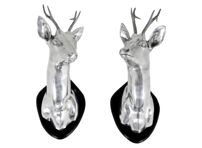 Stag Head set of 2 - Silver