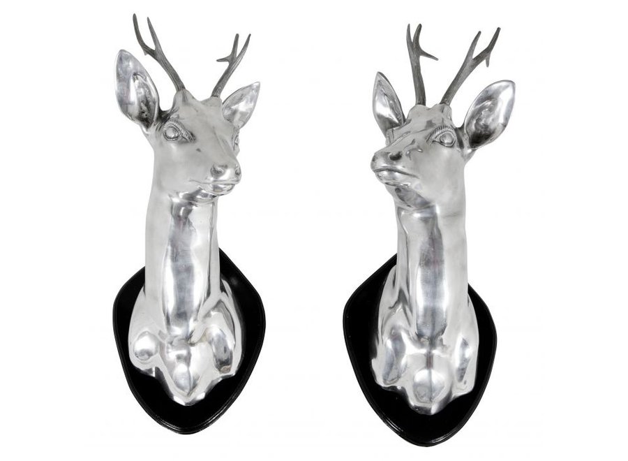 'Stag Head' set of 2 - Silver