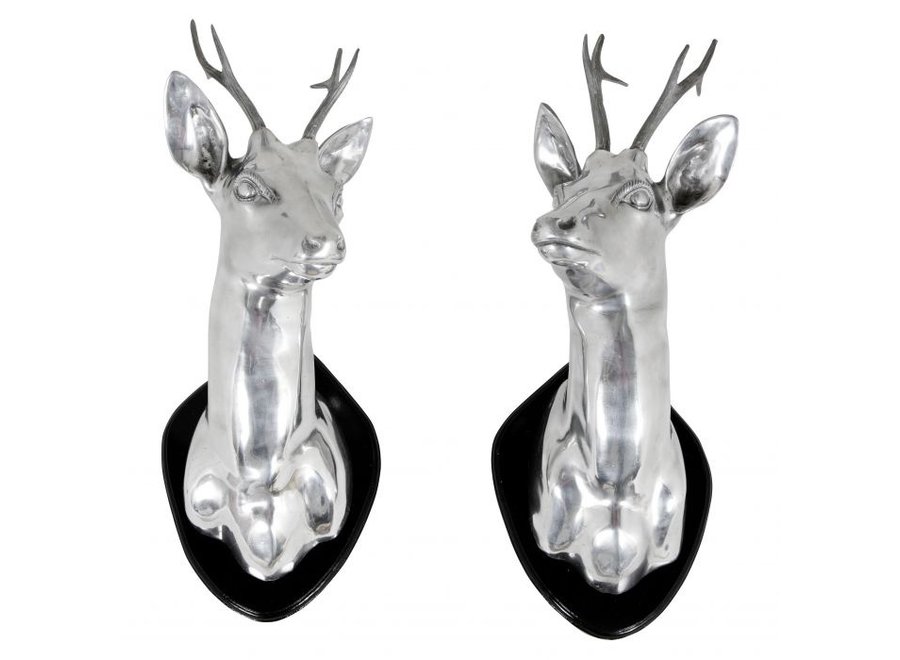 Stag Head set of 2 - Silver
