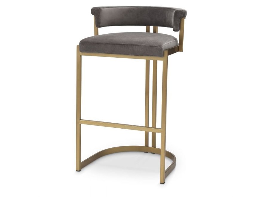 Counter stool 'Dante' - Savona grey velvet