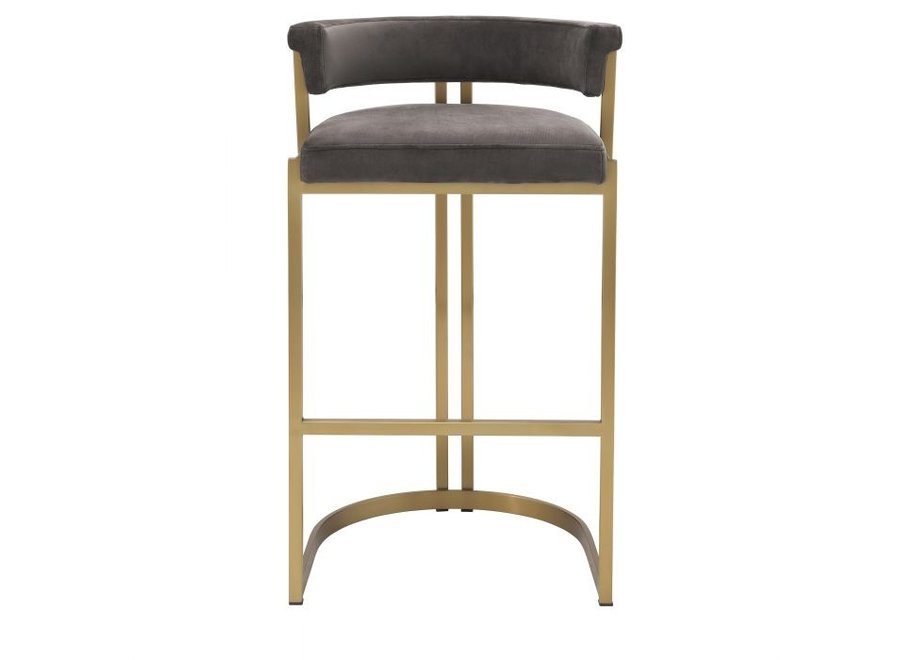 Counter stool 'Dante' - Savona grey velvet