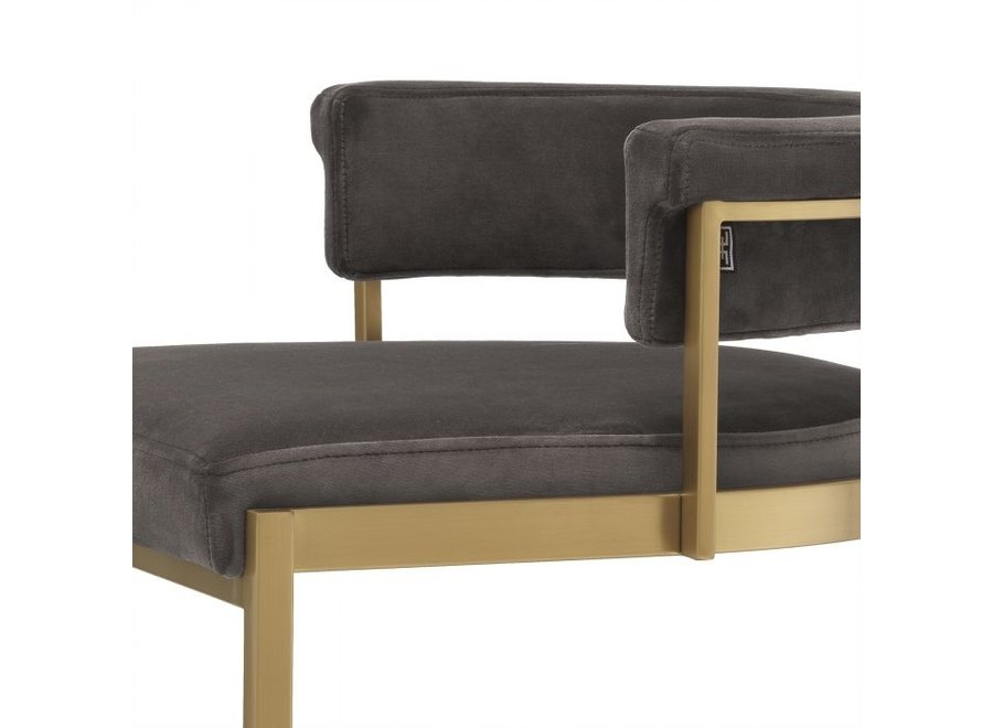 Tabouret de comptoir 'Dante' - Savona grey velvet